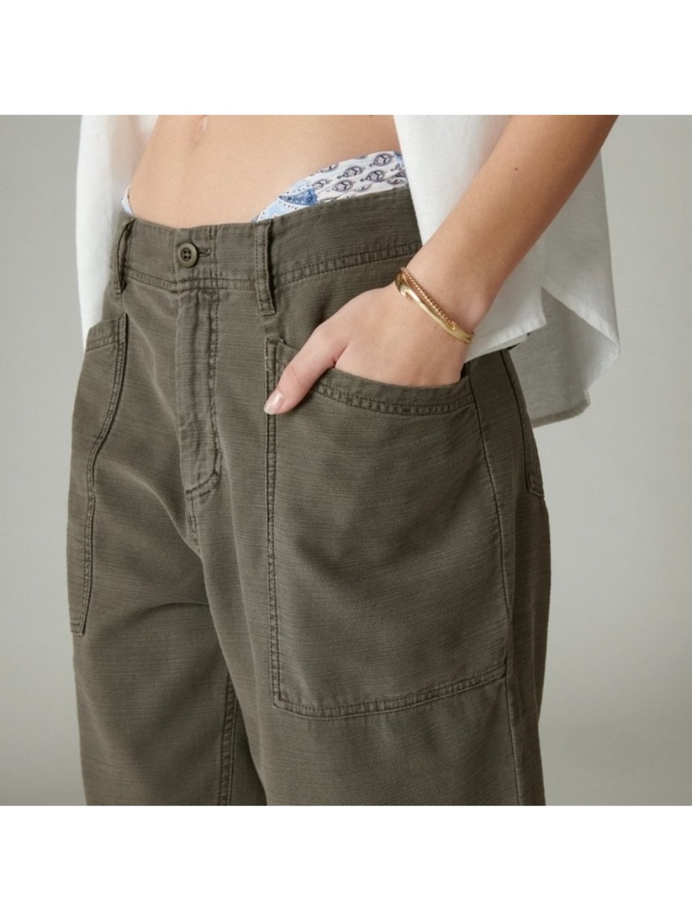 Lucky Brand Easy Pocket Utility Pant in Raven Size 8 - Picture 2 of 10